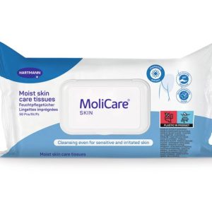 MoliCare Skin Υγρά μαντηλάκια καθαρισμού χωρίς οινόπνευμα για τοπικό καθαρισμό. Μεγάλο μέγεθος 20x30εκ. Συσκευασία 50 τεμάχια.
